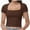 Coffee, variant on Women's Square Neck Tops Short Sleeve Crop Tops Workout Summer Clothes Casual Slim Fit T-Shirts
