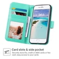 thumbnail image 3 of ULAK Wallet Phone Case for iPhone SE 5G 2022,iPhone SE 2020,iPhone 8 7,Shockproof Kickstand Flip Case for Apple iPhone SE 3 2 Geneneration/7/8 with Credit Card Holder for Girls Women,Mint Floral, 3 of 8