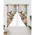 thumbnail image 3 of Swag Curtains, Spring Birds Retro Birdhouse Flowers Rod Pocket Kitchen Curtains Valances Tier Curtains Swag Valance Curtains for Bedroom Living Room 36" x 36", 2 Panels, 3 of 6