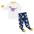 thumbnail image 5 of Hessimy Toddler Boys Girls Spring Summer Cute Pattern 2Pcs Long Sleeve Breathable Soft Sleepwear Pajamas, Summer Thermal Wear,12M-5Y(Yellow,6-7 Years), 5 of 5