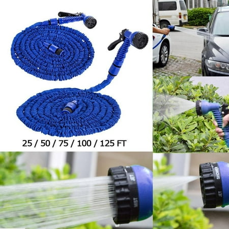 Water Garden Pro Series - Expandable Flexible Garden Water Magic Hose 50FT Water Pipe Spray Nozzle Home Garden(Blue)