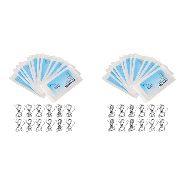 Juego de Sutura de 24 Piezas, Kit de Sutura de Hilo de Seda con Hilo de PráCtica de Sutura para Heridas con Aguja Curva para ClíNica Veterinaria
