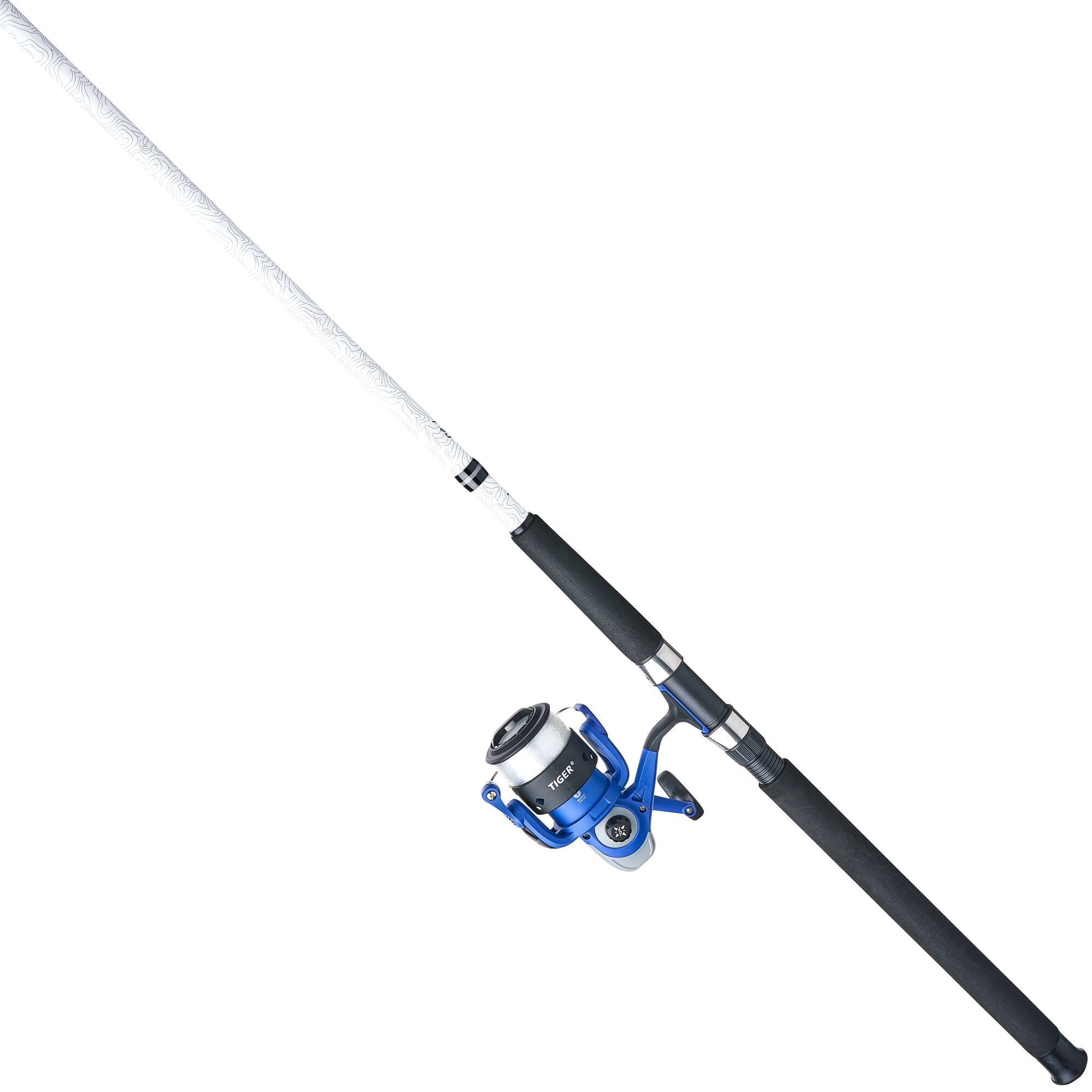Shakespeare Tiger Spinning Catfish Combo Kit, 9' 2-pc Medium Heavy Fishing Rod, 60-Size Reel