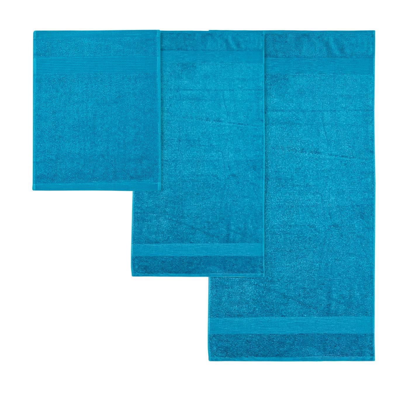 Camelot 8 Piece 600 GSM 100% Zero Twist Cotton Towel Set, Highly Absorbent| 2 Bath Towels, 2 Hand Towels, and 4 Washcloths