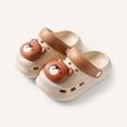 thumbnail image 6 of GPOECD Kids Clogs Cartoon Indoor Outdoor Beach Slides for Toddlers Summer Breathable Footwear Kids Slippers,08_Khaki,9-9.5 Years, 6 of 9