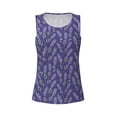 thumbnail image 3 of Picia Lavender Flowers Pattern Women's Workout Tank Top,Breathable Activewear,Slim Fit Athletic Top,Versatile Workout Moisture-wicking top-, 3 of 9