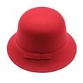 thumbnail image 5 of Holzkary Vintage Felt Cloche Bucket Bowler Hat Winter for Women Church Hats Fedora Winter Church Hat 1920S Vintage Bowler Hats Womens 1920S Bucket Cloche Hat Winter Faux Wool Crushable Bowler Hat Clo, 5 of 6