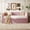 Pink, variant on Lisonu Twin Velvet Daybed with Pop-Up Trundle, Upholstered Twin Sofa Bed with Plywood Frame and 400 lb Capacity, Beige Velvet Finish — 81 in x 44 in x 35.5 in