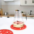 thumbnail image 3 of Juego de 3 tapetes de red de flores de silicona: posavasos flexibles, duraderos y antideslizantes (rojo), 3 of 5