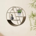 thumbnail image 1 of Estante flotante montado en la pared, estantes flotantes, decoración decorativa, organizador Circular de hierro, estante de almacenamiento para baño, Color Cobre, 1 of 8