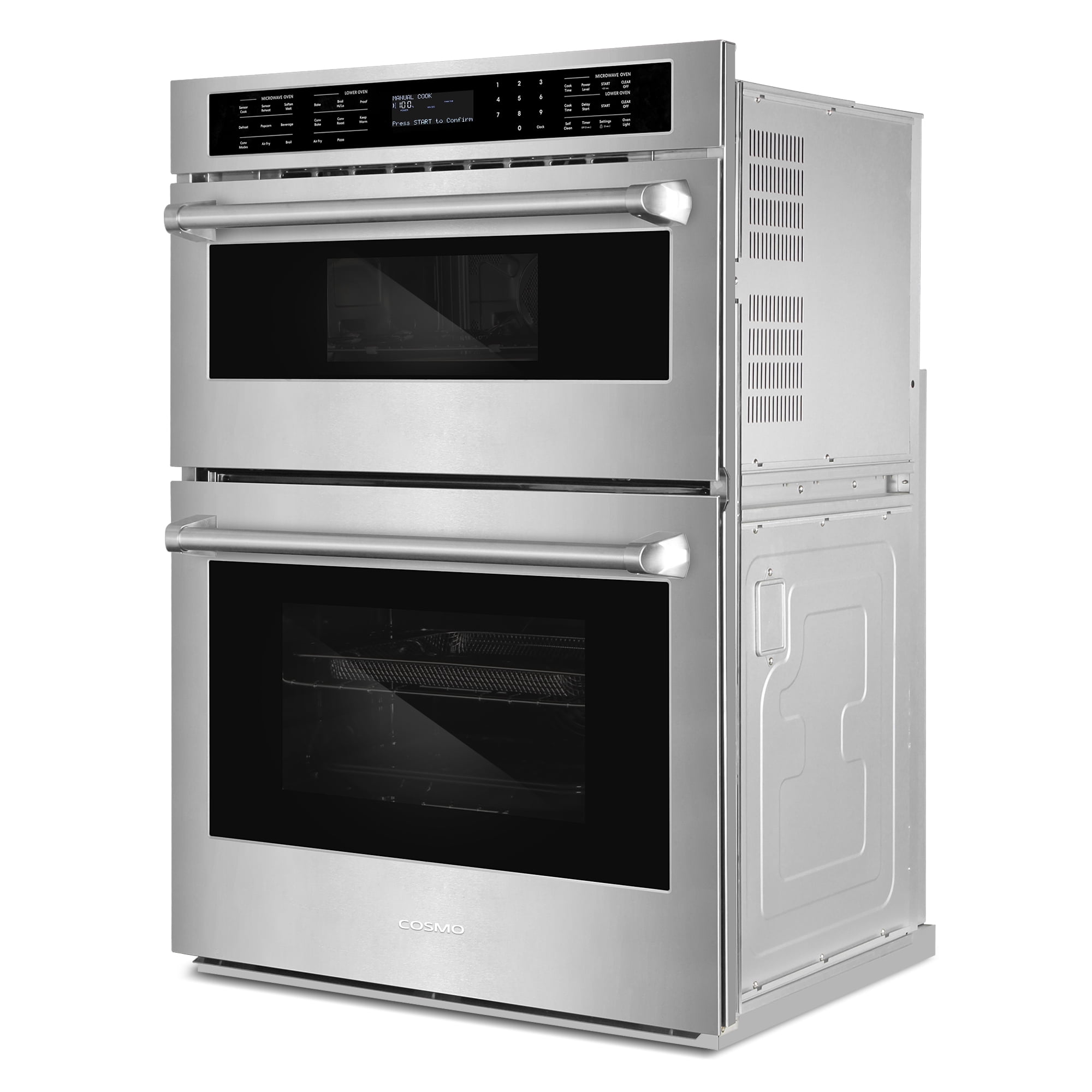 Cosmo 30 in. Regal Collection 4.8 / 1.6 cu. ft. Electric Microwave Wall Oven Combination, Air Fry, Convection, Stainless Steel