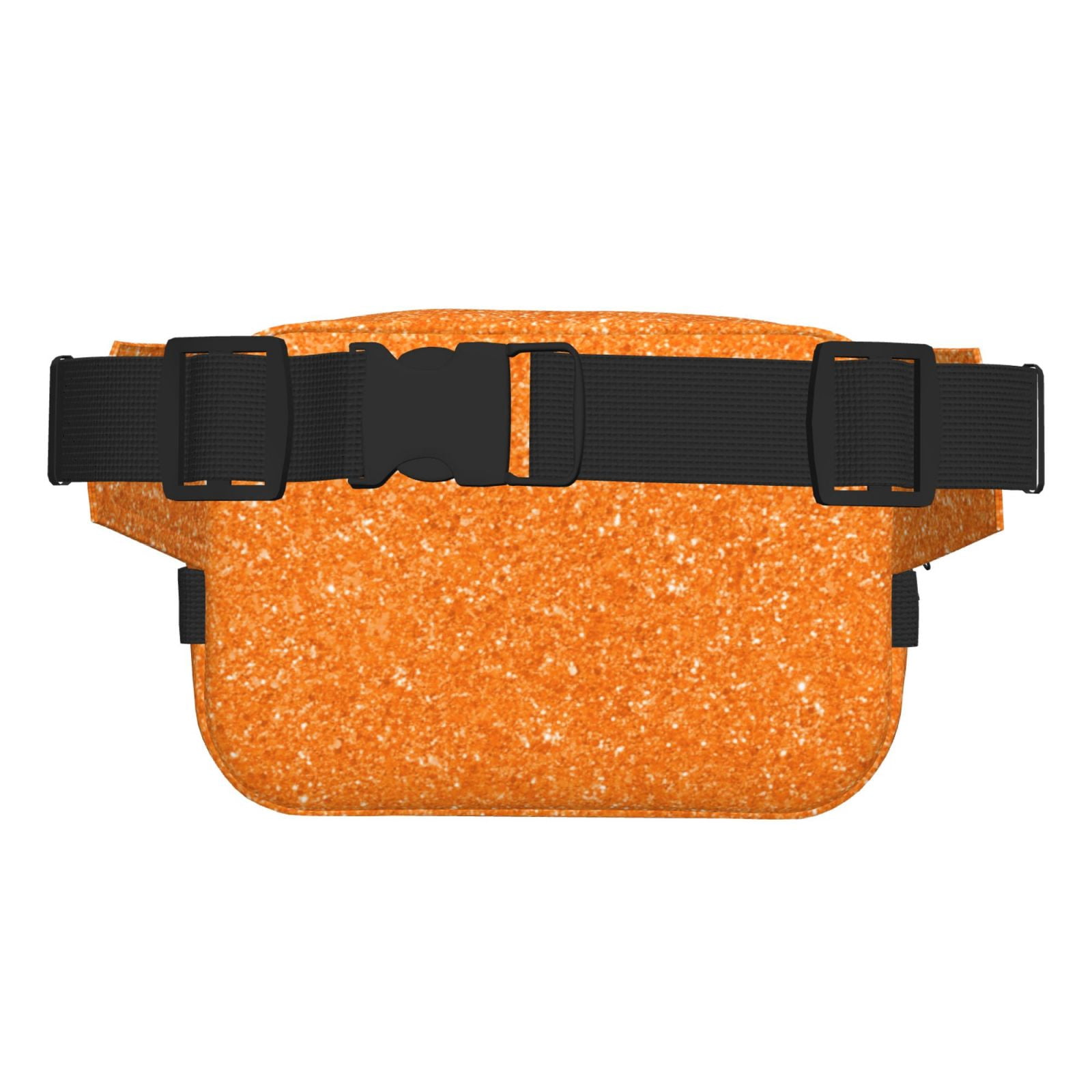 Hirioo Orange Glitter2 for Double Layer Waist Bag Adjustable Fanny Pack For Travel Running Hiking