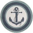 thumbnail image 2 of Unique Loom Outdoor Coastal Collection Area Rug - Anchor (5' 3" Round Navy Blue/Light Blue), 2 of 9