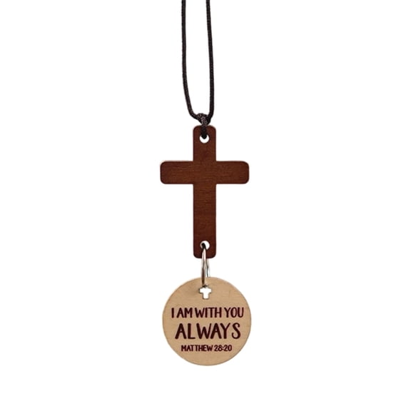 Zecic Hanging Wooden Crosses for Vehicle Car Mirror Christian Decoration Daily Scripture