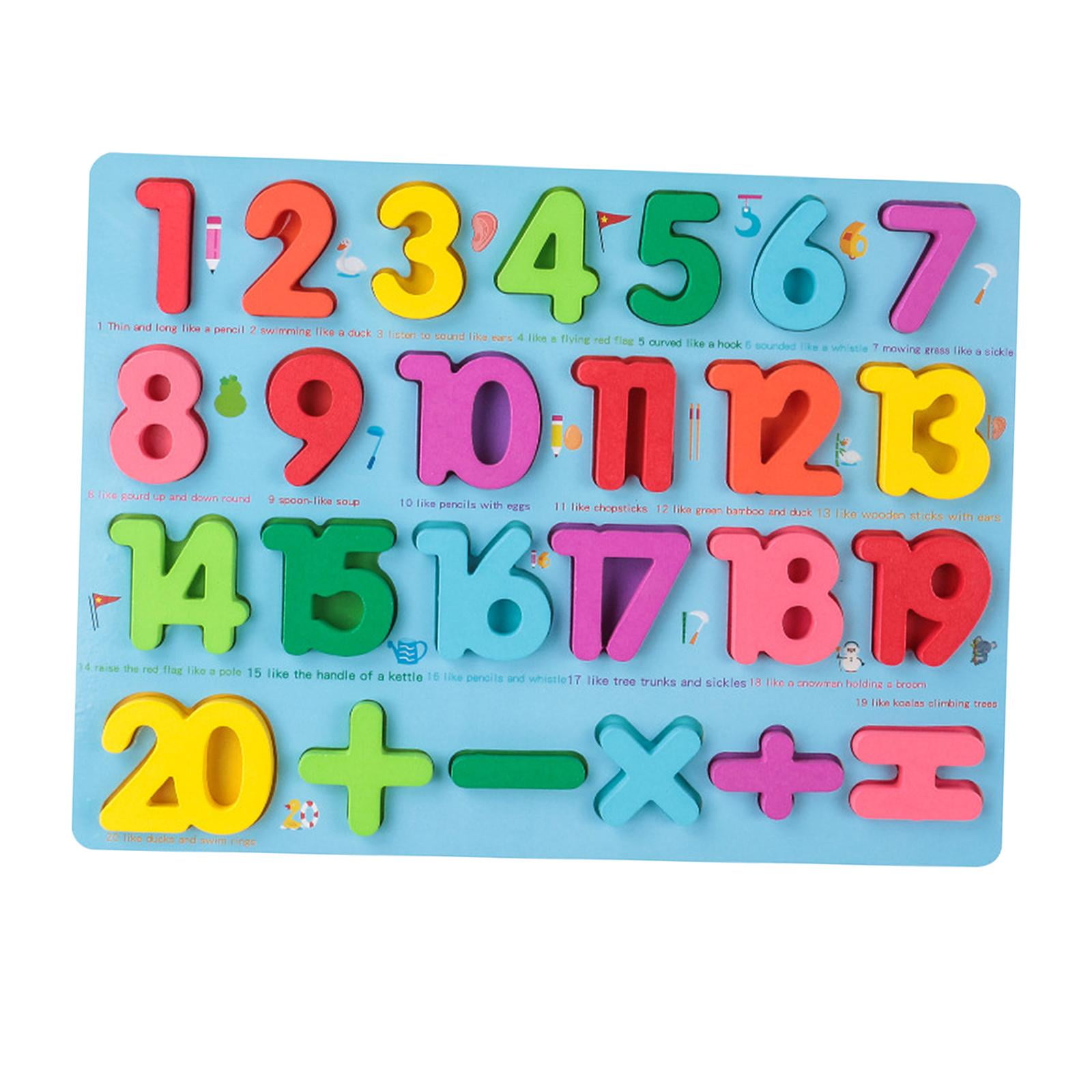 Preschool Wooden Learning Puzzle Toys Baby Kids Educational Number 1-20 Digital 