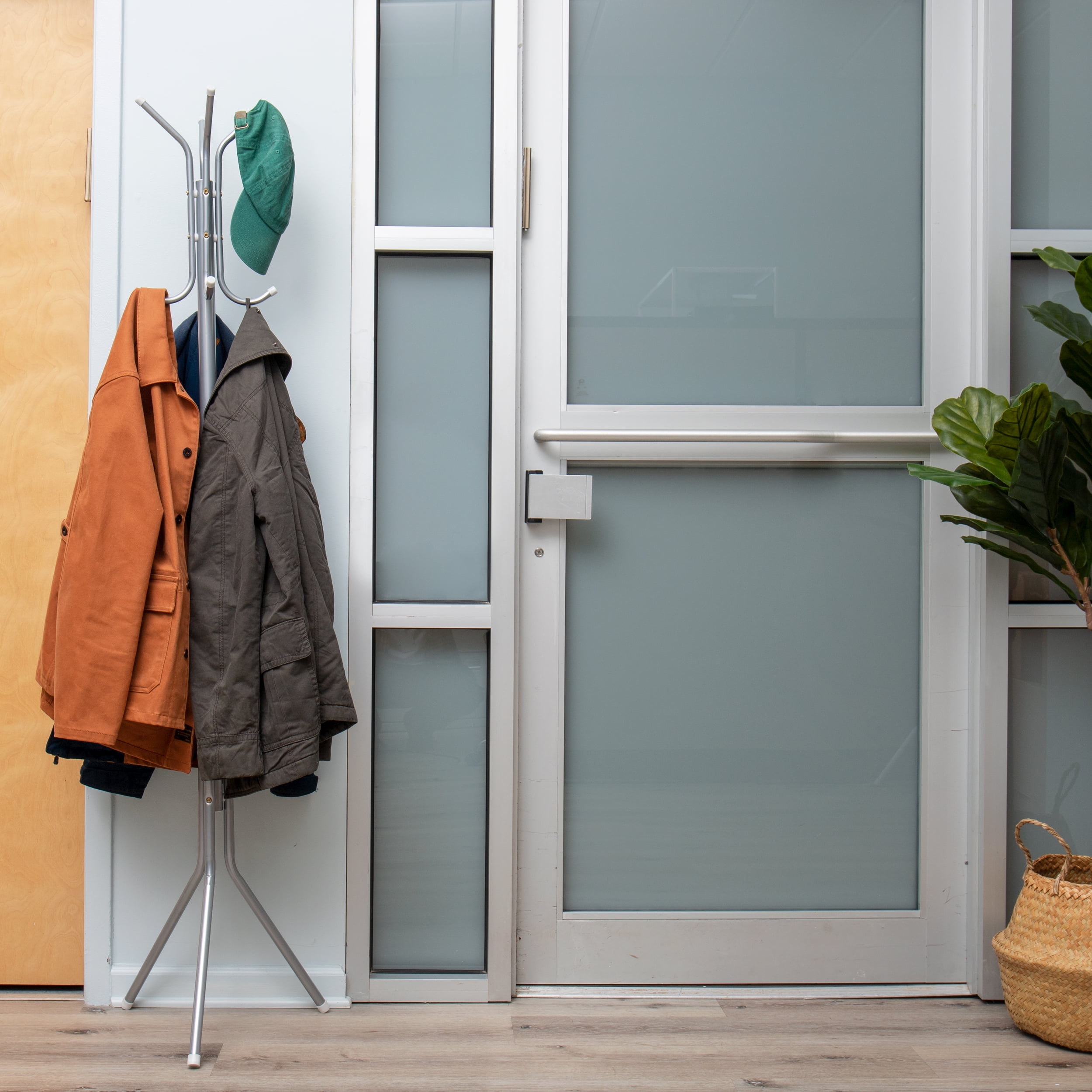 Mind Reader Freestanding Coat Rack, Multi-Hook Organizer for Office or Entryway, Metal, Silver