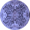 thumbnail image 1 of Ahgly Company Indoor Round Oriental Blue Traditional Area Rugs, 6' Round, 1 of 4