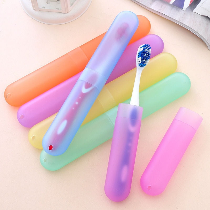 4pcs Toothbrush Cases Durable Convenient Plastic Toothbrush Tube for Travel 