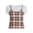 thumbnail image 5 of No Boundaries Layered Plaid T-Shirt & Tank Top, (Girl's XS-3X), 5 of 5