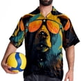 thumbnail image 4 of Vintage Bear Men's Short Sleeve Poplin Shirt, Casual Printed Button Down, Summer Beach Hawaiian Shirts, Unisex, 4 of 6