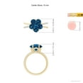 thumbnail image 3 of ANGARA Natural 5-Petal Flower 3.7 ct London Blue Topaz Criss-Cross Ring in 14K Yellow Gold for Women (Size-10mm) | Anniversary, Jewelry Gift for Women | Natural London Blue Topaz Ring, 3 of 8