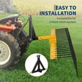 thumbnail image 3 of EDTara Durable 60" Pine Straw Rake, Steel Spring Tines, 2" Receiver Hitch Compatible, for Lawn Tractors, ATV/UTV**, 3 of 9