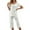 White, variant on Womens Pajamas Sets Short Sleeve V Neck Top with Capri Pants with Pockets Casual Sleepwear Two Piece Summer Sets S-XXL