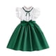 thumbnail image 1 of Arcos para Niñas Vestido de Manga Volante de Color Sólido de Moda con Cinturón para 3-10 Años Niños Niñas Vestido de Fiesta Vacaciones Ocasionales Fotografía, 1 of 8