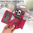 thumbnail image 5 of Wallet Case for iPhone 15 Pro Max/15 Ultra with Card Holder, 360Rotation Ring Holder Stand Card Slots Case, PU Leather Protective Cover, 5 of 5