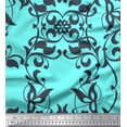 thumbnail image 1 of Soimoi Poly Georgette Fabric Leaves & Filigree Damask Print Fabric by the Yard 42 Inch Wide, 1 of 3