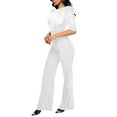 thumbnail image 3 of CheerKidz Women's Off-Shoulder Sequin Romper,High Waisted Slim Fit Party Jumpsuit,Elegant Long Pants Design(White#1,2XL), 3 of 5