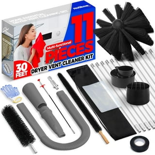 Morinoli 24 Feet Dryer Vent Cleaner Kit, Chrome Button Locking Dryer Vent  Cleaning System, Flexible Dryer Lint Brush Vent Cleaner, Dryer Vent Cleaning  Kit for Drill Attachment, Vacuum & Dryer Adapter 