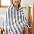 thumbnail image 2 of Unique Bargains Striped Absorbent Quick Dry Pure Cotton Bath Towel Grey 55" x 28", 2 of 6