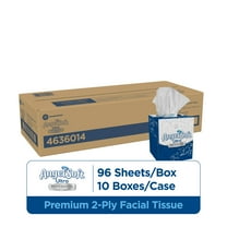 Angel Soft Ultra Professional SeriesĀ® Premium 2-Ply Facial Tissue by GP PRO (Georgia-Pacific), Cube Box, 10 Boxes Per Case