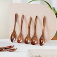 thumbnail image 4 of Xiao Hua 6-piece wooden dining spoon -5.91 * 1.18 inches - a reusable portable camping and backpack utensil, travel utensil, suitable for farmhouse style dining table decoration, 4 of 4