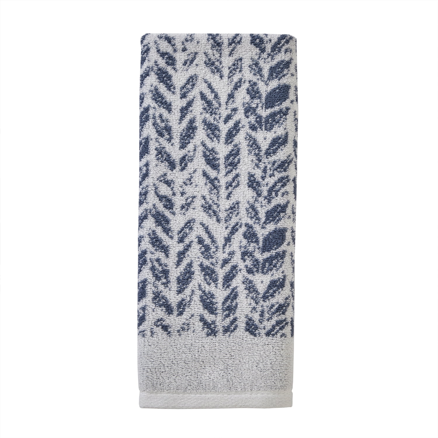 SKL Home Distressed Leaves 2 Piece Cotton Hand Towels, Denim Blue