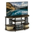 thumbnail image 3 of Furinno JAYA Simple Design Corner TV Stand, Columbia Walnut/Black, 3 of 5