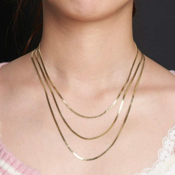 Serpentine Chain Necklace in 14K Gold
