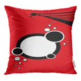 thumbnail image 1 of BOSDECO Table Rouge Badge Abstrait Balance Noir Border Cercle Taie d'Oreiller Housse de Coussin 20x20 Pouces, 1 of 1