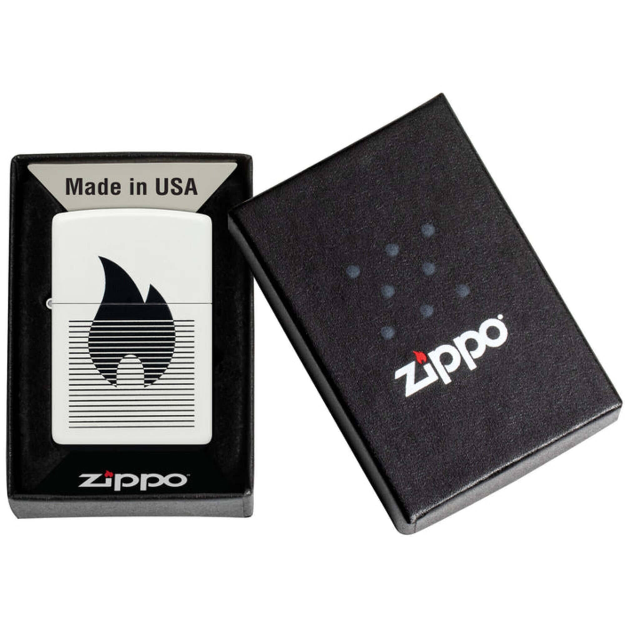 Zippo 46485 Flame Gradient Design Matte White Metal Pocket Lighter