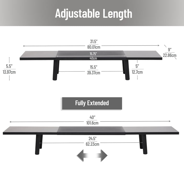 Mind Reader Extendable Monitor Stand, Adjustable Width photo 3