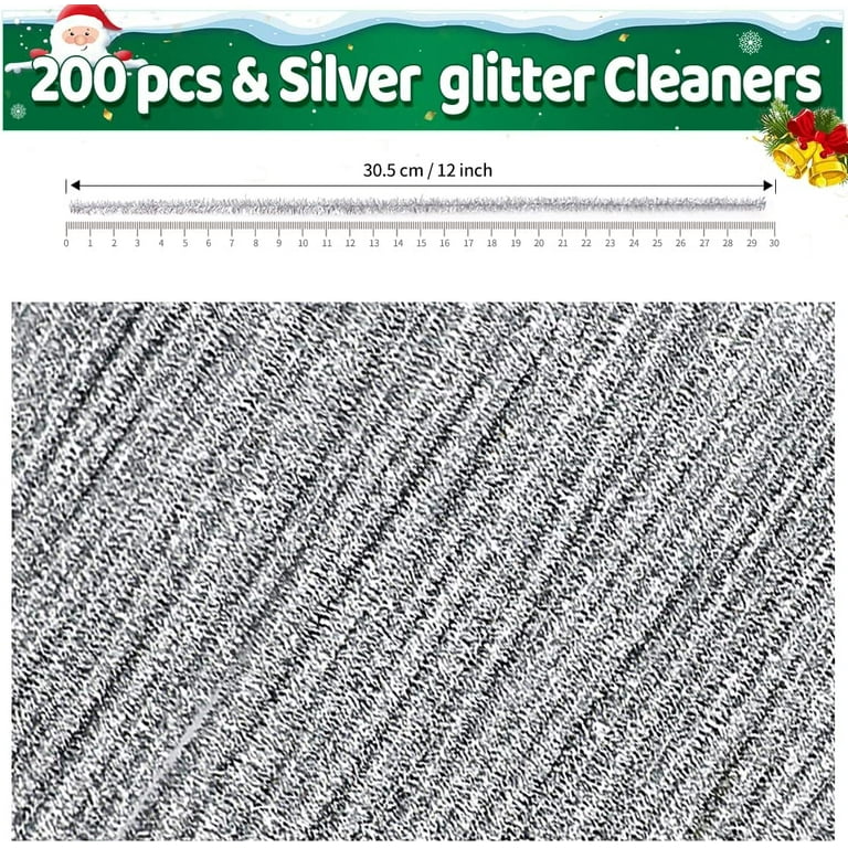 Bundooraking Pipe Cleaners, Glitter Pipe Cleaners Craft, Arts and Crafts, Crafts, Craft Supplies, Art Supplies (200 Metallic-Colored Glitter Pipe Cleaners)