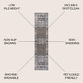 thumbnail image 4 of JONATHAN Y WASHABLE 2 x 8 Runner Rug, Alanya Ornate Medallion - Brown/Light Gray, WSH100C-28, 4 of 10