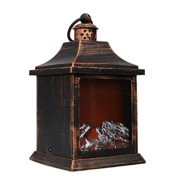 Fireplace Lantern Multi-purpose Christmas Fireplace Lamp LED Logs Fire Lighting Handy Effect Fireplace Table Lamp for Indoor or Outdoor Type 2