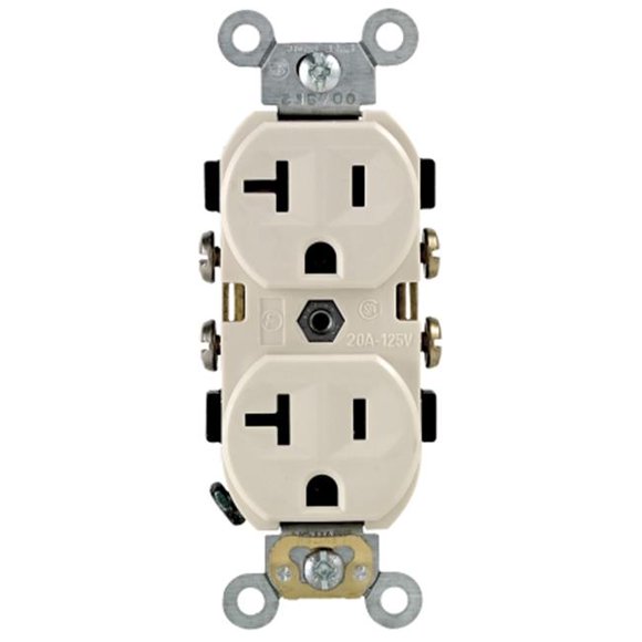 Light Almond 20 Amp Duplex Receptacle