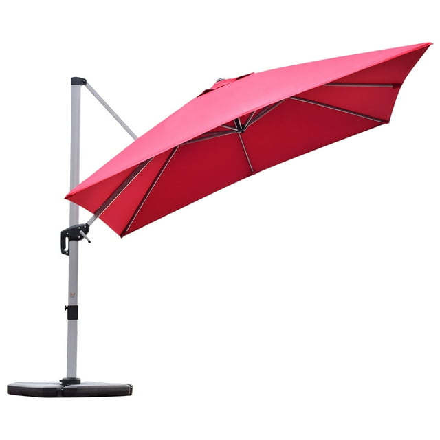 Patiojoy 10' Market Umbrella Outdoor Patio Square Offsete Burgundy