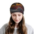 thumbnail image 6 of Disketp Sunset Flower Meditating Raccoon Slouchy Beanie Hip-Hop Soft Lightweight Running Beanie Adult Hats Chemo Cap for Men Women, 6 of 8