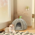 thumbnail image 4 of DefiDgd Fall Winter Christmas Pet Bed Cave for Indoor,Soft and Comfortable Cute cat Bed Pumpkin Shaped,Washable Bed for Indoor Cats with Removable Mattress(A), 4 of 5