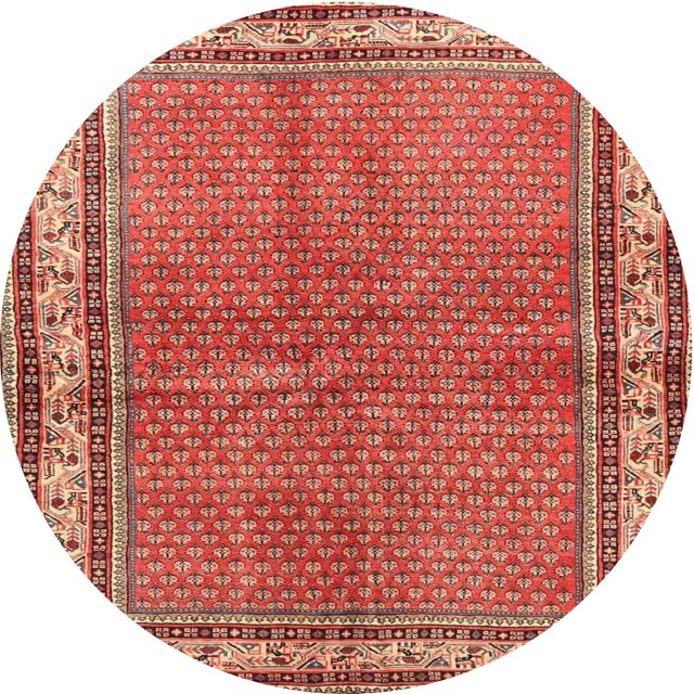 Ahgly Company Tapis d'Intérieur Lavables en Machine, Ronds Traditionnels Rose Mandarine, Ronds de 3'