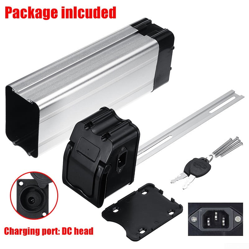 Aluminum Alloy /& Plastic Top Cover for Electric Bicycles Folding Electric Vehicles 36V//48V Lithium Battery Large Shell Case with Charging Socket /& Output Port KOET Battery Box for Ebike